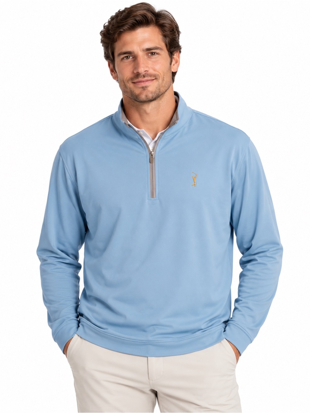 Peter Millar THE PLAYERS TPC Sawgrass Mens XL Sky Blue Perth Golf 1/4 Zip Resort